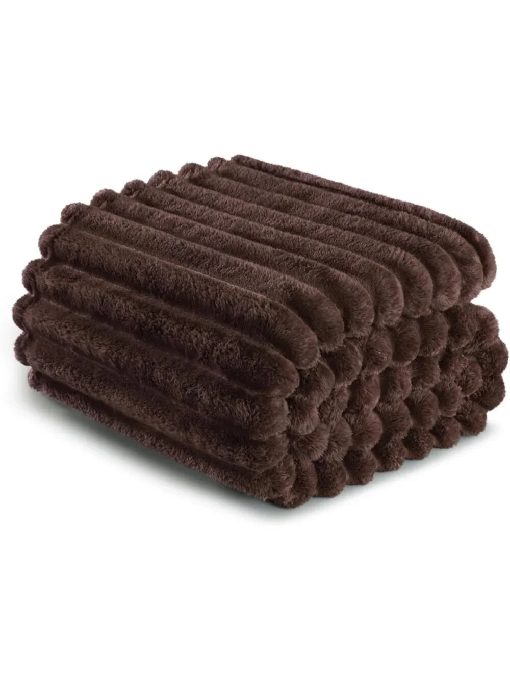 Super Soft Striped Fleece Throw Blanket, Cozy Lightweight Bed Blanket, 50x60